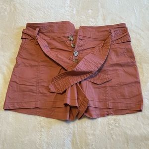 Derek Heart red high waist shorts size large with tie belt